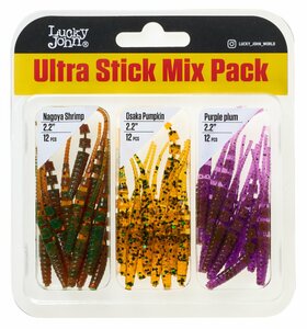 Слаги съедобные искусственные LJ Pro Series ULTRA STICK 2,2in (05.60)/MIX1//085/PA19/S13 36шт., фото 3