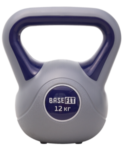 Гиря пластиковая BASEFIT DB-503, 12 кг, серый/темно-синий, фото 1