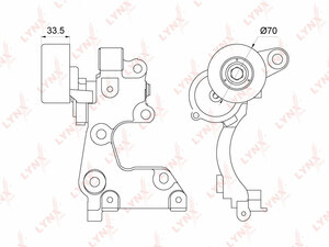 Натяжитель / приводной LYNXauto PT-3227. Для: TOYOTA Land Cruiser Prado(120 / 150) 4.0 03> / 4Runner 4.0 02-09 / Tundra 4.0 99>, фото 1