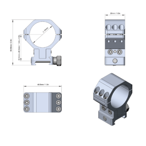 Кольца Vector Optics  D34мм, с регулируемой высотой 34,5-40 (XASR-3050), фото 5