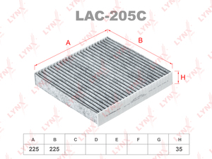 Фильтр салонный угольный LYNXauto LAC-205C. Для: NISSAN Elgrand 97>, фото 1