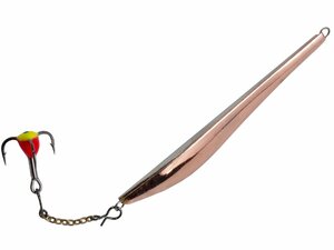 Блесна вертикальная зимняя Lucky John DOUBLE BLADE с цепочкой и тройником 60MM CS блистер, фото 6