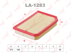 Фильтр воздушный LYNXauto LA-1283. Для MERCEDES-BENZ МЕРСЕДЕС-БЕНС A(W177) 2.0 18-/B(W247) 2.0 19-/Cla(C218) 2.0 19-, фото 1