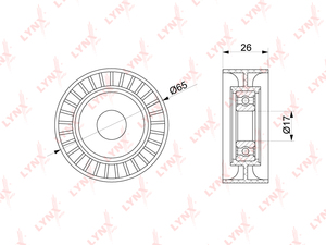 Ролик натяжного механизма / приводной LYNXauto PB-5299. Для: MERCEDES-BENZ C180D-250D(W204) 08-14 / CLS250D(C218) 11> / E200D-250D(W212) 09> / GLK200D-250D(X204) 08-15 / ML250D(W166) 12> / S250D(W221) 06>, фото 1