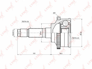 ШРУС наружный LYNXauto CO-3701A. Для: MAZDA Bongo Friendee 2.0 99-01 / Freeda(SG) 2.5D 4WD 95-05, фото 1