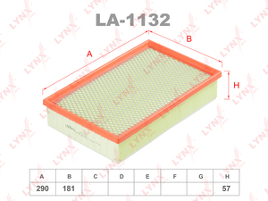 Фильтр воздушный LYNXauto LA-1132. Для: BMW 7(E65/66) 3.0-6.0 01>, фото 1