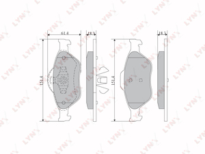 Колодки тормозные передние  LYNXauto BD-5108. Для: Ford, Форд, Fusion(Фьюжен) 02> / Fiesta(Фиеста) (Вент.) 00-01/01> / Ka 1.6 03-08/Puma(Пума) 00-02, Mazda, Мазда, 2 03-07., фото 2