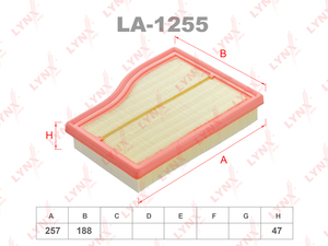Фильтр воздушный LYNXauto LA-1255. Для MERCEDES-BENZ МЕРСЕДЕС-БЕНС A180-200(W177) 18>/B160-200(W247) 18>/CLA180-200(C118) 19>, фото 1