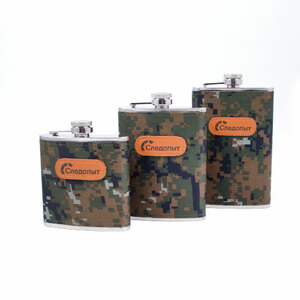 Фляжка "СЛЕДОПЫТ", в оплетке из oxford camo pixel, 240 мл, фото 7
