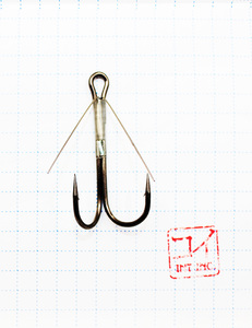 Крючок KOI "WEEDLESS DOUBLE HOOK", размер 1/0 (INT), цвет BN, двойник незацепляйка (5 шт.), фото 2