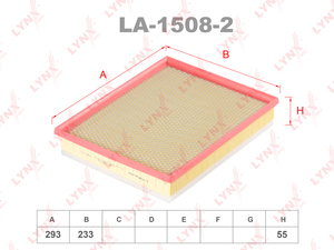 Фильтр воздушный LYNXauto LA-1508-2. Для OPEL Опель Astra(Астра) G/H 1.3D-2.2D 98>/Zafira(Зафира) A 2.0D-2.2D 00-05, фото 1