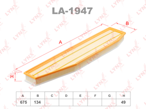 Фильтр воздушный LYNXauto LA-1947. Для: BMW X3(E83) 2.0D-3.0D 06-11, фото 1