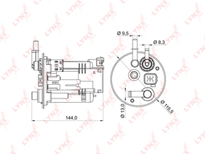 Фильтр топливный погружной LYNXauto LF-979M. Для: SUZUKI Ignis 1.3-1.5 00-05 / CHEVROLET Cruze(SUZUKI) 1.3-1.5 00-05 / WagonR+ 1.3 00-05, фото 1