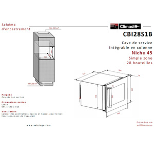 Винный шкаф Climadiff CBI28S1B, фото 8