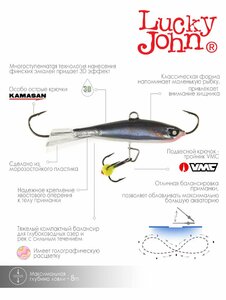 Балансир Lucky John NORDIC 4 + тр. 40мм/13H блистер, фото 6