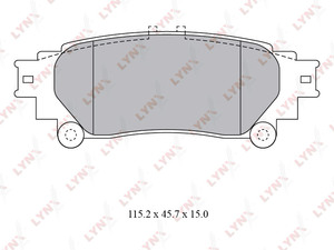 Колодки тормозные задние LYNXauto BD-7597. Для: Lexus, Лексус, RX270-450h 08>, Toyota, Тойота, Prius(ZVW, Фольксваген,4_) 1.8h 12>., фото 2