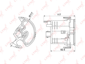 Фильтр топливный погружной LYNXauto LF-1071M. Для: LEXUS GS 300-450h 05-11 / IS250-350 05>, TOYOTA Crown 2.5-4.3 03> / Mark X I-II 2.5-3.5 04>, фото 1