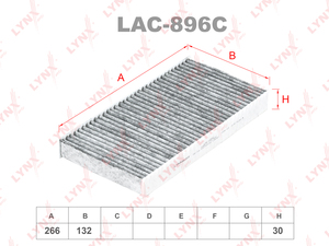Фильтр салонный угольный (комплект 2 шт.) LYNXauto LAC-896C. Для: RENAULT Laguna III 07>, фото 1