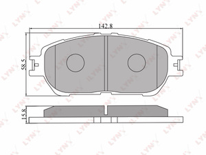 Колодки тормозные передние LYNXauto BD-7537. Для: Toyota, Тойота, Caldina(ST246W) 2.0 4WD 02-07/Estima 03-06/Windom 3.0 01-06 ., фото 2