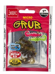 Твистеры съедобные искусственные LJ Pro Series MICRO GRUB 1,0in (02,50)/PA03 15шт., фото 4