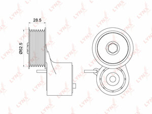 Натяжитель / приводной LYNXauto PT-3272. Для: AUDI A4 3.0 12-15 / A5 3.0 11-17 / A6 3.0 08> / A7 3.0 10> / A8 3.0 10> / Q5 3.0 12> / Q7(4L / 4M) 3.0 10>, PORSCHE Cayenne II 3.0 10> / Panamera 3.0 11-16, VW Touareg(7P) 3.0 10>, фото 1