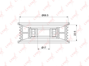 Ролик направляющий / приводной LYNXauto PB-7219. Для: Ford, Форд, Focus(Фокус) II-III 1.0-2.0 04> / B-Max 1.0-1.6 12> / C-Max(С-Макс) I-II 1.8-2.0 07> / Ecosport 1.5-1.6 12>/ Fiesta(Фиеста) VI 1.0-1.6, фото 2