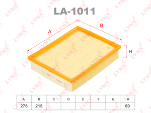 Фильтр воздушный LYNXauto LA-1011. Для: VW Transporter 4 1.9TD-2.8 90-03, фото 1