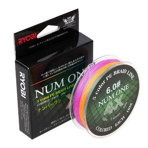 Шнур NUM ONE PE4X-100M 6.0#/0,405 mm Multi Colour Ryobi, фото 2