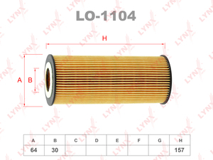 Фильтр масляный LYNXauto LO-1104. Для: AUDI A4 3.2 05> / A5 3.2 07> / A6 2.4-3.2 04> / A7 2.8-3.0T 10> / A8 2.8-3.2 05>, VW Toureg 3.0T 10>, фото 1