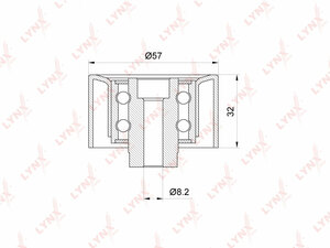 Ролик направляющий / ГРМ LYNXauto PB-3084. Для: CITROEN Berlingo(MF) 1.6 00-11 / C3 I 1.6 02>, PUEGEOT 206 1.6 00> / 307 1.6 00> / Partner 1.6 00-08, фото 1