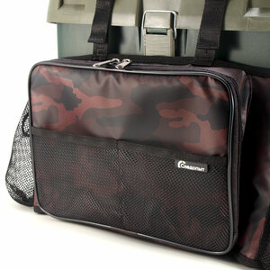 Сумка-рюкзак СЛЕДОПЫТ для зимнего ящика универ., 3 кармана, цв. КМФ бордовый, фото 4