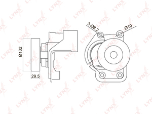 Натяжитель с роликом / приводной LYNXauto PT-3047. Для: TOYOTA Land Cruiser(100 / 200) 4.7 98>, LEXUS GS400-430 97-11 / GX470 01-09 / LS400-430 97-06 / LX470 98> / SC430 01-10, фото 1