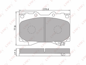 Колодки тормозные передние LYNXauto BD-7503. Для: TOYOTA Land Cruiser 100 4.2-4.7 98> / Prado(150) 3.0D-4.0 10>, фото 1