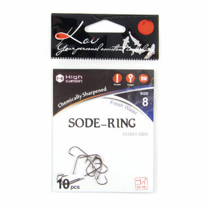 Крючок KOI "SODE-RING", размер 8 (INT)/8 (AS), цвет BN (10 шт.), фото 5
