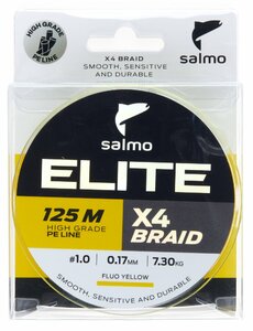 Шнур плетёный Salmo Elite х4 BRAID Fluo Yellow 125/017, фото 2