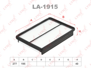 Фильтр воздушный LYNXauto LA-1915. Для: HYUNDAI ix35 2.0D 10> / Santa Fe 2.2D 09>, KIA Sorento 2.0D-2.2D 09>, фото 1