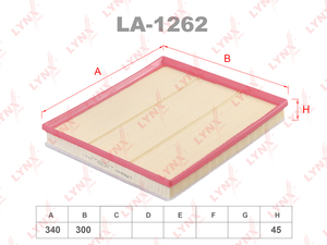 Фильтр воздушный LYNXauto LA-1262. Для FORD ФОРД Transit(Транзит) 2.0 12>, фото 1
