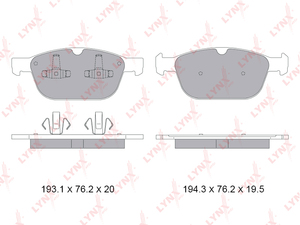 Колодки тормозные передние LYNXauto BD-7820. Для: Volvo, Вольво, XC60 2.0-3.0 08> / XC90 I 2.5T-4.4 02>., фото 2