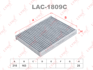 Фильтр салонный угольный LYNXauto LAC-1809C. Для: FIAT Doblo 01> / Punto 99-12, фото 1