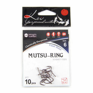 Крючок KOI "MUTSU-RING", размер 6 (INT)/10 (AS), цвет BN (10 шт.), фото 5
