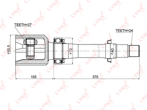 ШРУС внутренний LYNXauto CI-3716. Для: TOYOTA Camry (V30) 2.0 01-06 / Camry (V30) 2.4 01-06 / Camry (V40) 2.4 06-14 / RAV 4 (XA30) 2.2 D 05-14 / RAV 4 (XA40) 2.2 D 12, фото 1