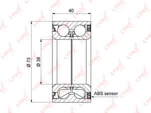 Подшипник ступицы задний (с ABS, 40x38x73) LYNXauto WB-1324. Для: HONDA CR-V II 2.0-2.2D 02-06 / Jazz(GD) 1.2-1.3 02-08, фото 1