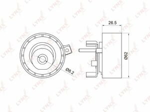 Ролик натяжной / ГРМ LYNXauto PB-1016. Для: Ford, Форд, Focus(Фокус) II-III 1.4-1.6 04> / B-Max 1.4-1.6 12> / C-Max(С-Макс) 1.6 07> / Fiesta(Фиеста) V-VI 1.25-1.6 03> / Fusion(Фьюжен) 1.25-1.6 02>., фото 2