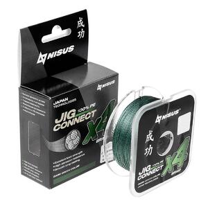 Шнур JIG CONNECT X4 PE Dark Green 100m #7.0, 0.45mm 35.3кг/79.2LB (T-N-JC-X4-0.45-100-DG) NISUS, фото 2