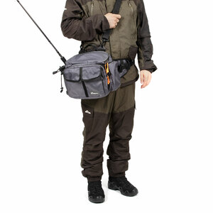 Сумка рыболовная СЛЕДОПЫТ Fishing Hip Bag T2, 27х23х17 см, цв. серый, фото 7