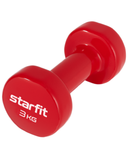 Гантель виниловая Starfit DB-101 3 кг, красный, фото 1