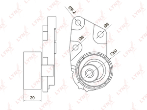 Ролик натяжной / ГРМ LYNXauto PB-1074. Для: Chevrolet, Шевроле, Aveo(Авео) 1.4 06-07 / Cruze(Круз) 1.6 09> / Kalos 1.4 05> / Lacetti(Лачети) 1.4-1.6 05> / Lanos(Ланос) 1.6 05> / Nubira 1.4-1.6 05>., фото 2