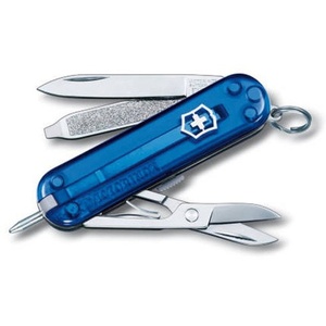 Нож-брелок Victorinox Classic Signature, 58 мм, 7 функций, полупрозрачный синий, фото 1