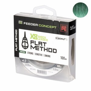 Шок-лидер плетёный Feeder Concept Flat Method х8 SHOCK LEADER Dark Green 100/035, фото 2