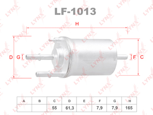 Фильтр топливный LYNXauto LF-1013. Для: AUDI A2(8Z0) 00-05, SEAT Cordoba(6L2) 02-09 / Ibiza II-III(6K1-6L1) 97-09, SKODA Fabia I(6Y2-6Y5) 99-08 / Superb II(3T4-3T5) 09-15, VW POLO III-IV(6N1-9N)96>, фото 1